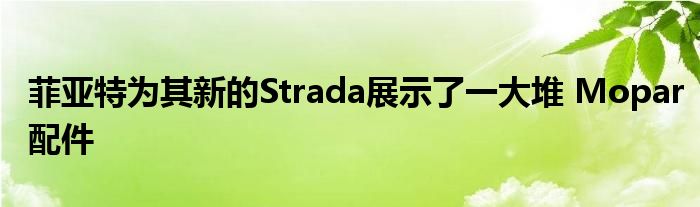 菲亚特为其新的Strada展示了一大堆 Mopar配件