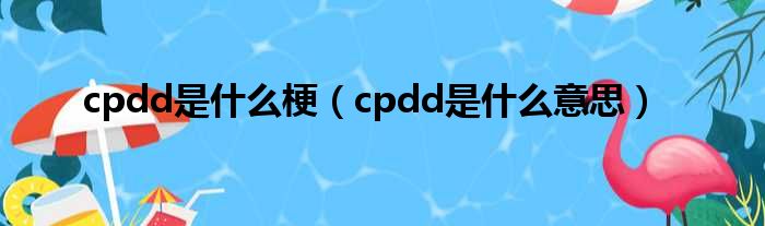 cpdd是什么梗（cpdd是什么意思）