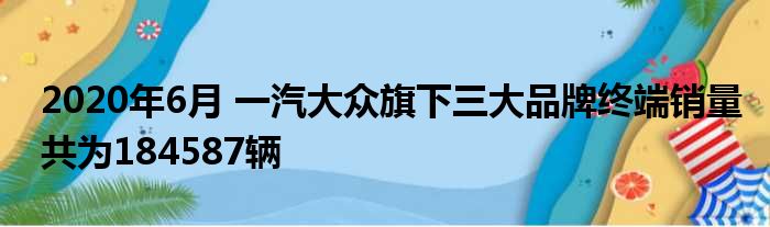 2020年6月 一汽大众旗下三大品牌终端销量共为184587辆