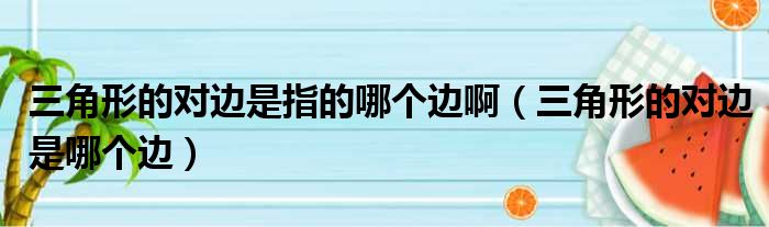 三角形的对边是指的哪个边啊（三角形的对边是哪个边）