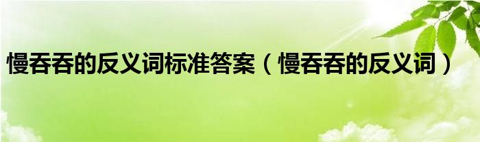  慢吞吞的反义词标准答案（慢吞吞的反义词）