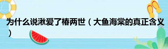 为什么说湫爱了椿两世（大鱼海棠的真正含义）