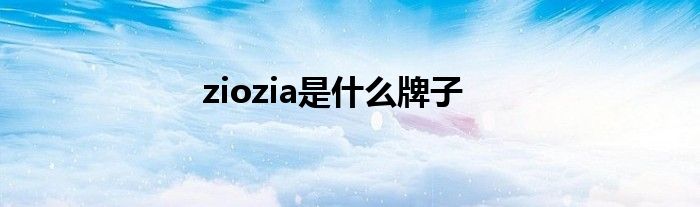  ziozia是什么牌子