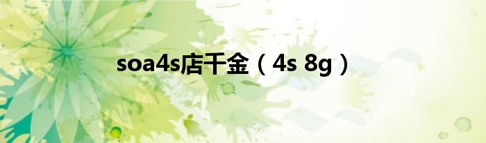  soa4s店千金（4s 8g）