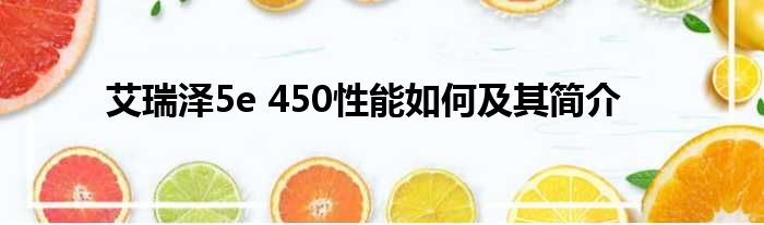 艾瑞泽5e 450性能如何及其简介