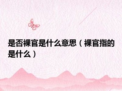 是否裸官是什么意思（裸官指的是什么）