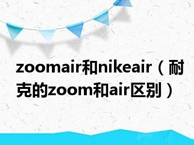 zoomair和nikeair（耐克的zoom和air区别）