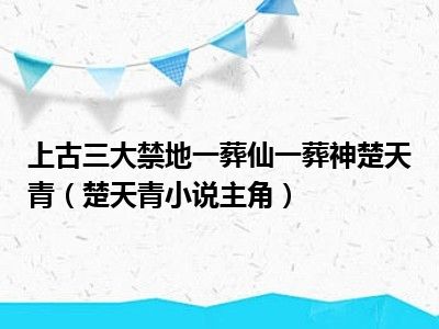 上古三大禁地一葬仙一葬神楚天青（楚天青小说主角）