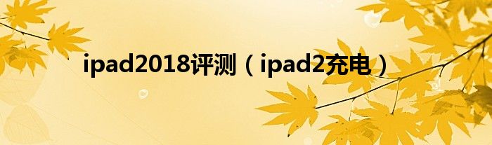  ipad2018评测（ipad2充电）