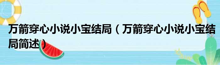 万箭穿心小说小宝结局（万箭穿心小说小宝结局简述）