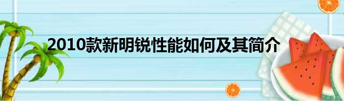 2010款新明锐性能如何及其简介