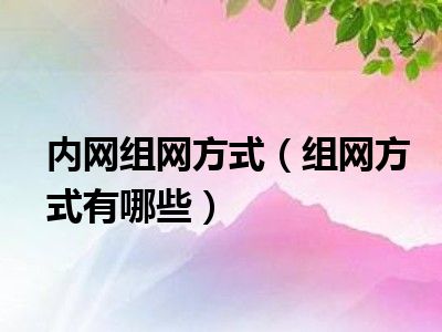 内网组网方式（组网方式有哪些）