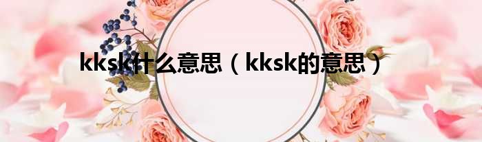 kksk什么意思（kksk的意思）