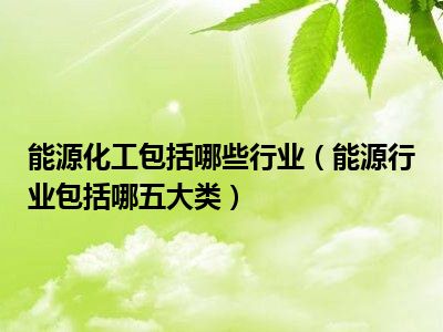 能源化工包括哪些行业（能源行业包括哪五大类）