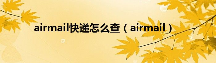  airmail快递怎么查（airmail）