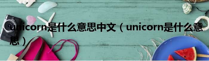 unicorn是什么意思中文（unicorn是什么意思）