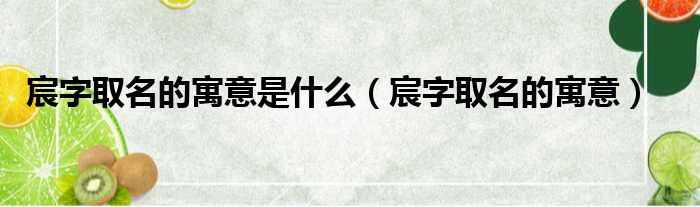 宸字取名的寓意是什么（宸字取名的寓意）