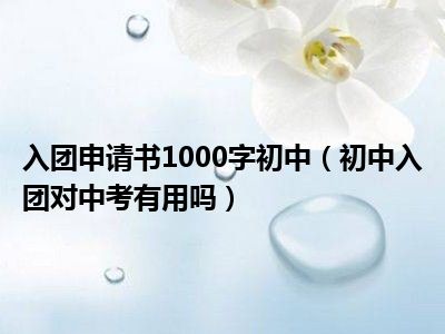 入团申请书1000字初中（初中入团对中考有用吗）