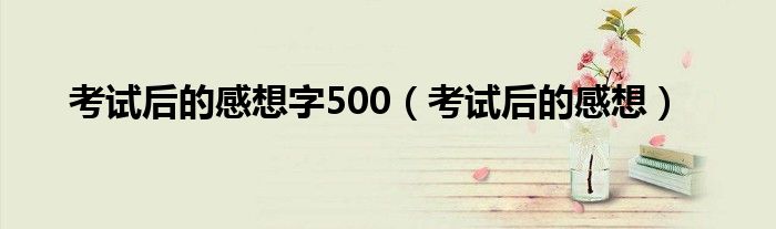  考试后的感想字500（考试后的感想）