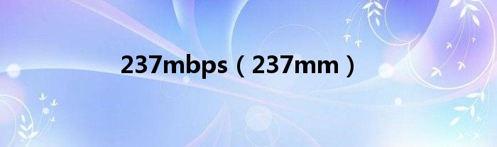  237mbps（237mm）