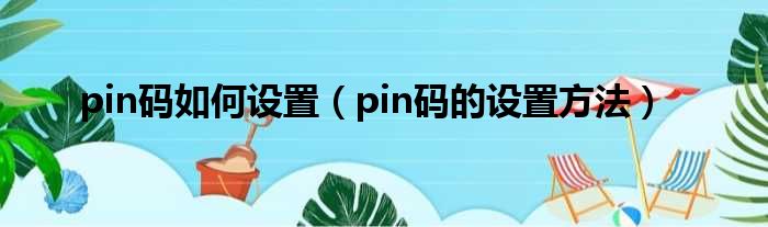 pin码如何设置（pin码的设置方法）