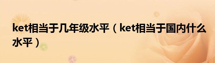  ket相当于几年级水平（ket相当于国内什么水平）