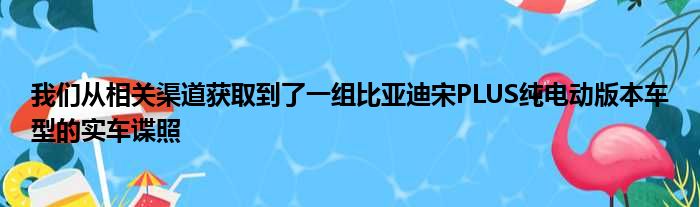 我们从相关渠道获取到了一组比亚迪宋PLUS纯电动版本车型的实车谍照