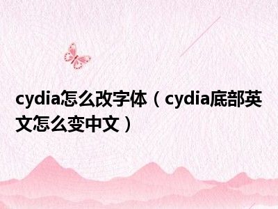 cydia怎么改字体（cydia底部英文怎么变中文）