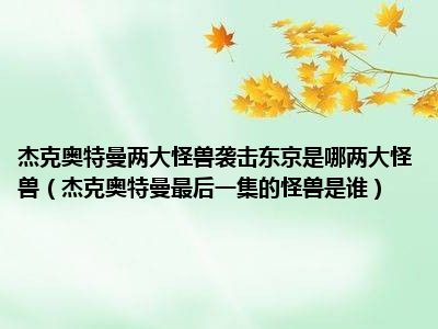 杰克奥特曼两大怪兽袭击东京是哪两大怪兽（杰克奥特曼最后一集的怪兽是谁）