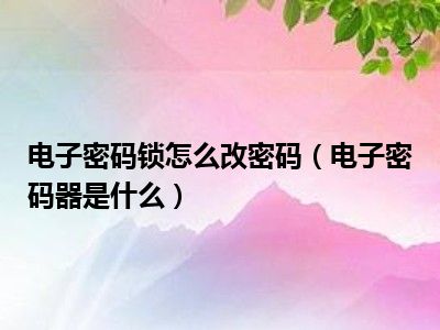 电子密码锁怎么改密码（电子密码器是什么）