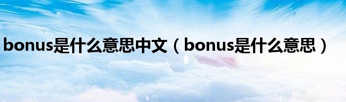  bonus是什么意思中文（bonus是什么意思）