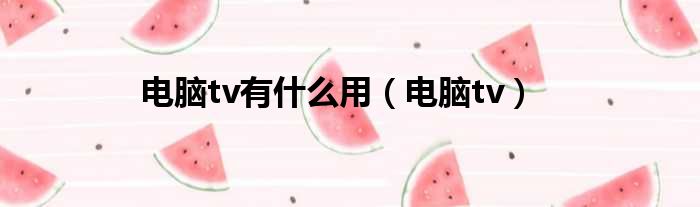 电脑tv有什么用（电脑tv）