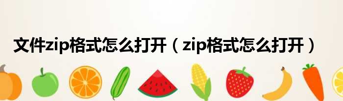 文件zip格式怎么打开（zip格式怎么打开）