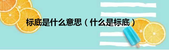 标底是什么意思（什么是标底）