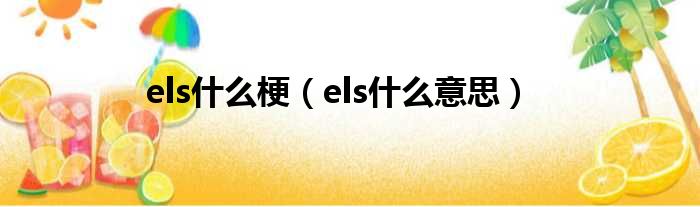 els什么梗（els什么意思）