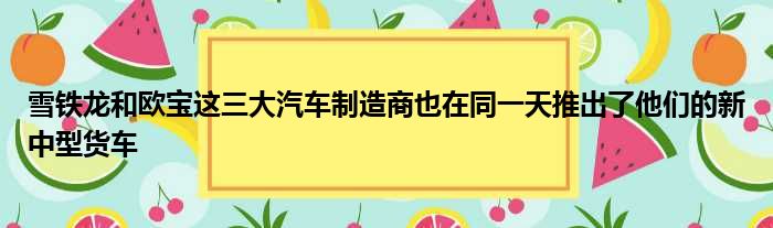 雪铁龙和欧宝这三大汽车制造商也在同一天推出了他们的新中型货车