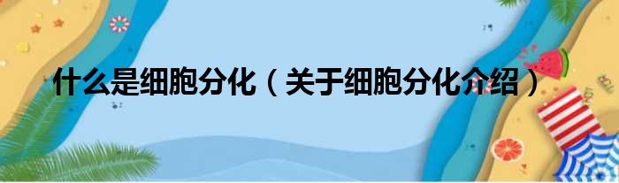 什么是细胞分化（关于细胞分化介绍）