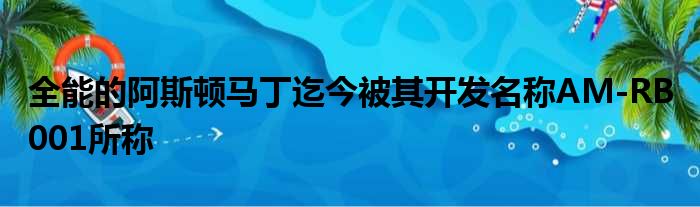 全能的阿斯顿马丁迄今被其开发名称AM-RB 001所称