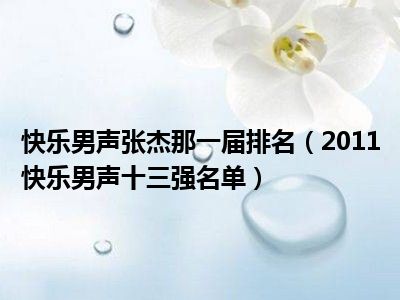 快乐男声张杰那一届排名（2011快乐男声十三强名单）