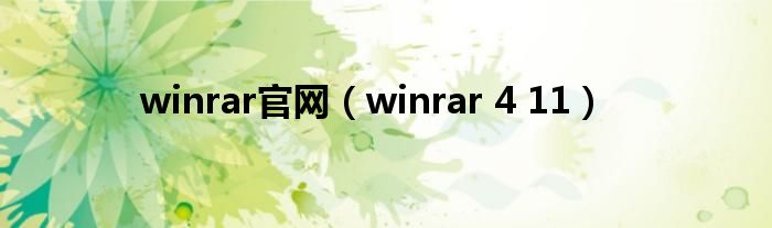  winrar官网（winrar 4 11）