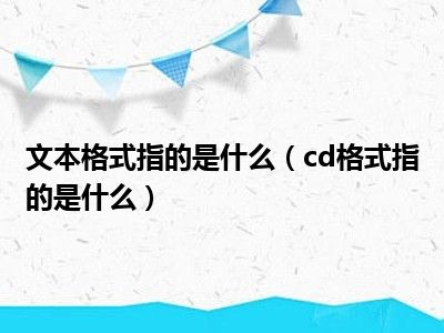 文本格式指的是什么（cd格式指的是什么）