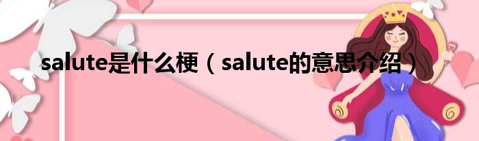 salute是什么梗（salute的意思介绍）