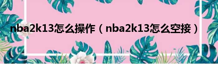 nba2k13怎么操作（nba2k13怎么空接）