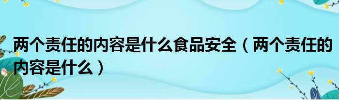 两个责任的内容是什么食品安全（两个责任的内容是什么）