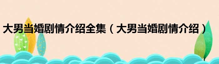 大男当婚剧情介绍全集（大男当婚剧情介绍）