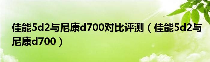  佳能5d2与尼康d700对比评测（佳能5d2与尼康d700）