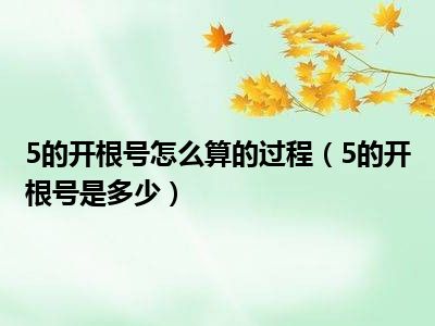 5的开根号怎么算的过程（5的开根号是多少）