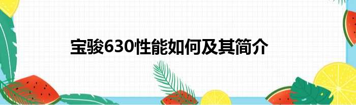 宝骏630性能如何及其简介