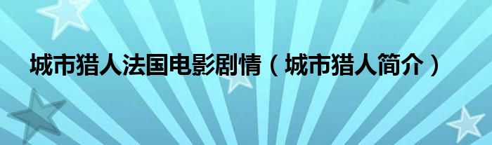 城市猎人法国电影剧情（城市猎人简介）