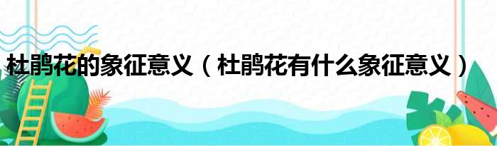 杜鹃花的象征意义（杜鹃花有什么象征意义）